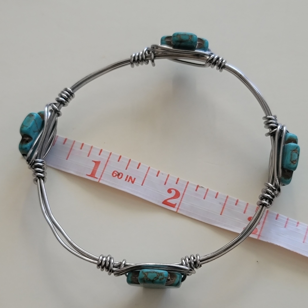 Handmade Wire Wrapped turquoise stone crosses.